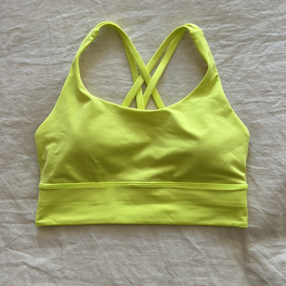 LULULEMON ENERGY LONGLINE BRA HIGHLIGHT YELLOW
